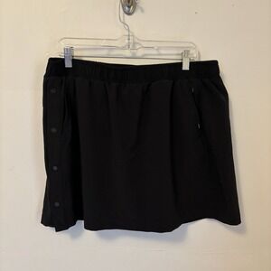 Prana Women's Railay Snap up Skort Skirt Black XL Outdoors Hiking Camping Tennis